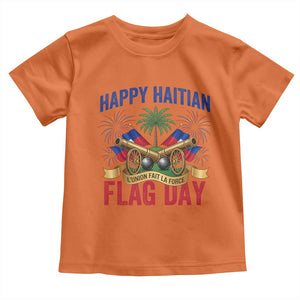 Happy Haitian Flag Day Celebration Graphic Toddler T Shirt May 18 National Pride Haiti Heritage TS02 Orange Print Your Wear