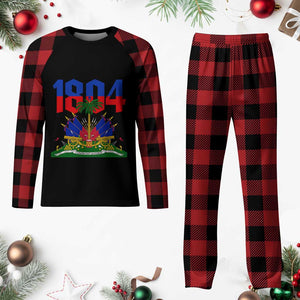 Haiti 1804 Independence Year Graphic Plaid Pajama Set Haitian Pride Coat of Arms National Heritage TS02 Buffalo Plaid Print Your Wear