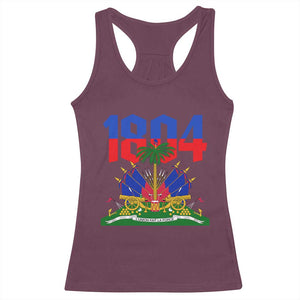 Haiti 1804 Independence Year Graphic Racerback Tank Top Haitian Pride Coat of Arms National Heritage TS02 Maroon Print Your Wear