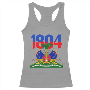 Haiti 1804 Independence Year Graphic Racerback Tank Top Haitian Pride Coat of Arms National Heritage TS02 Sport Gray Print Your Wear