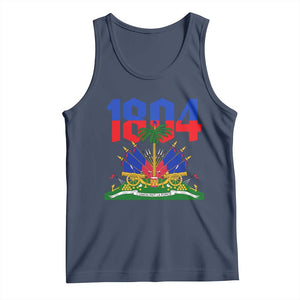 Haiti 1804 Independence Year Graphic Tank Top Haitian Pride Coat of Arms National Heritage TS02 Navy Print Your Wear