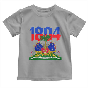 Haiti 1804 Independence Year Graphic Toddler T Shirt Haitian Pride Coat of Arms National Heritage TS02 Sport Gray Print Your Wear