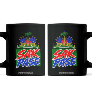 Sak Pase Haitian Creole Greeting Coffee Mug National Crest Cultural Haiti Pride TS02 Black Print Your Wear