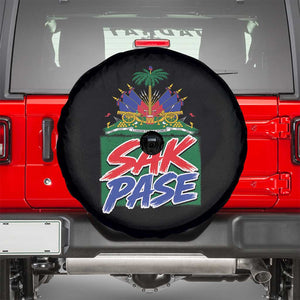 Sak Pase Haitian Creole Greeting Spare Tire Cover National Crest Cultural Haiti Pride TS02 Black Print Your Wear
