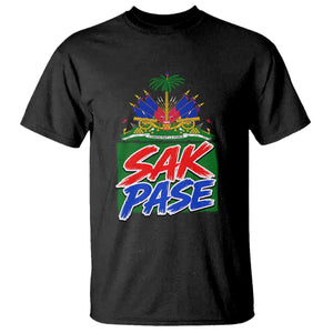 Sak Pase Haitian Creole Greeting T Shirt National Crest Cultural Haiti Pride TS02 Black Print Your Wear