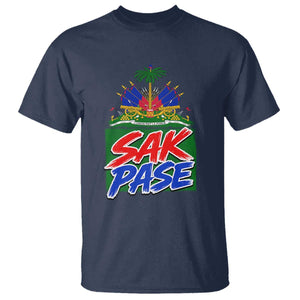 Sak Pase Haitian Creole Greeting T Shirt National Crest Cultural Haiti Pride TS02 Navy Print Your Wear