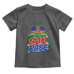 Sak Pase Haitian Creole Greeting Toddler T Shirt National Crest Cultural Haiti Pride TS02 Dark Heather Print Your Wear