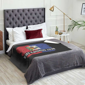 Best Grandpa Ever Haitian Granpapa Throw Blanket Vintage Distressed Haiti Flag Father's Day TS02 Print Your Wear