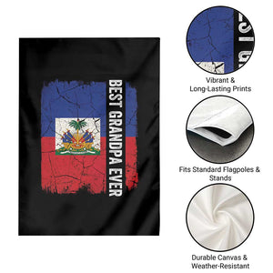 Best Grandpa Ever Haitian Granpapa Garden Flag Vintage Distressed Haiti Flag Father's Day TS02 Print Your Wear
