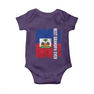 Best Grandpa Ever Haitian Granpapa Baby Onesie Vintage Distressed Haiti Flag Father's Day TS02 Purple Print Your Wear