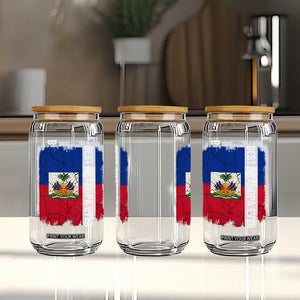 Best Grandpa Ever Haitian Granpapa Glass Can Vintage Distressed Haiti Flag Father's Day TS02 Print Your Wear