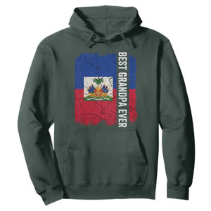Best Grandpa Ever Haitian Granpapa Hoodie Vintage Distressed Haiti Flag Father's Day TS02 Dark Forest Green Print Your Wear