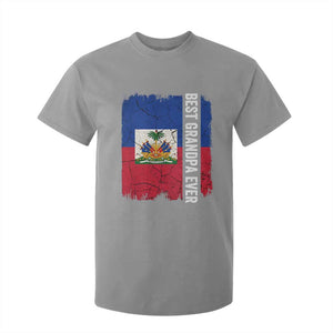 Best Grandpa Ever Haitian Granpapa T Shirt For Kid Vintage Distressed Haiti Flag Father's Day TS02 Sport Gray Print Your Wear