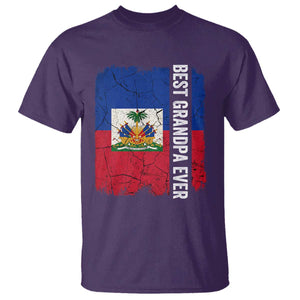 Best Grandpa Ever Haitian Granpapa T Shirt Vintage Distressed Haiti Flag Father's Day TS02 Purple Print Your Wear
