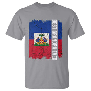 Best Grandpa Ever Haitian Granpapa T Shirt Vintage Distressed Haiti Flag Father's Day TS02 Sport Gray Print Your Wear