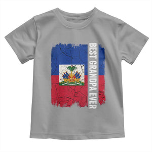 Best Grandpa Ever Haitian Granpapa Toddler T Shirt Vintage Distressed Haiti Flag Father's Day TS02 Sport Gray Print Your Wear