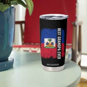 Best Grandpa Ever Haitian Granpapa Tumbler Cup Vintage Distressed Haiti Flag Father's Day TS02 Print Your Wear