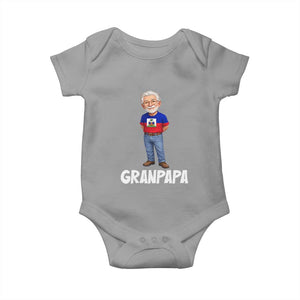 Granpapa Haitian Creole Grandpa Pride Baby Onesie Grandfather Hispanic Haiti Heritage Father's Day TS02 Sport Gray Print Your Wear