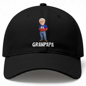 Granpapa Haitian Creole Grandpa Pride Baseball Cap Grandfather Hispanic Haiti Heritage Father's Day TS02 Print Your Wear