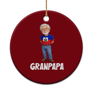 Granpapa Haitian Creole Grandpa Pride Ceramic Ornament Grandfather Hispanic Haiti Heritage Father's Day TS02 1pc Red Print Your Wear