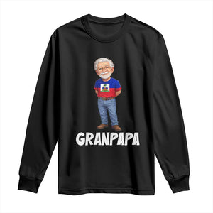Granpapa Haitian Creole Grandpa Pride Long Sleeve Shirt Grandfather Hispanic Haiti Heritage Father's Day TS02 Black Print Your Wear