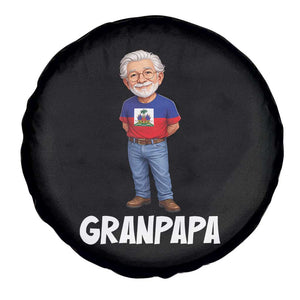 Granpapa Haitian Creole Grandpa Pride Spare Tire Cover Grandfather Hispanic Haiti Heritage Father's Day TS02 Print Your Wear