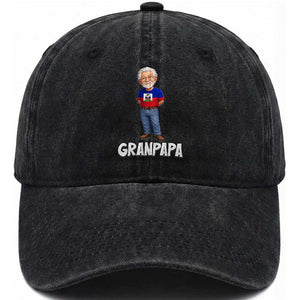 Granpapa Haitian Creole Grandpa Pride Washed Cotton Baseball Cap Grandfather Hispanic Haiti Heritage Father's Day TS02 Print Your Wear