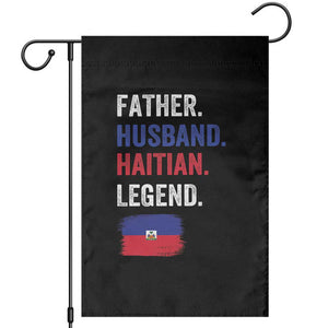Father Husband Haitian Legend Garden Flag Distressed Haiti Flag Dad Gift Father's Day TS02 Black Print Your Wear