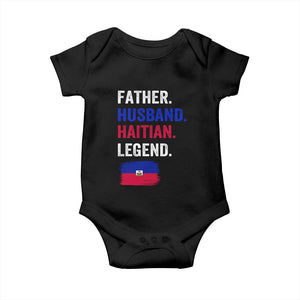 Father Husband Haitian Legend Baby Onesie Distressed Haiti Flag Dad Gift Father's Day TS02 Black Print Your Wear