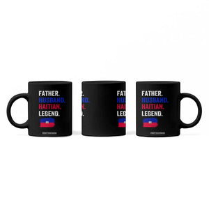 Father Husband Haitian Legend Coffee Mug Distressed Haiti Flag Dad Gift Father's Day TS02 Print Your Wear