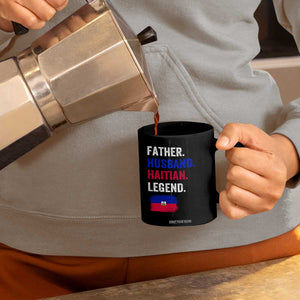 Father Husband Haitian Legend Coffee Mug Distressed Haiti Flag Dad Gift Father's Day TS02 Print Your Wear