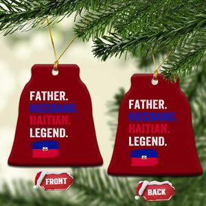 Father Husband Haitian Legend Ceramic Ornament Distressed Haiti Flag Dad Gift Father's Day TS02 Print Your Wear