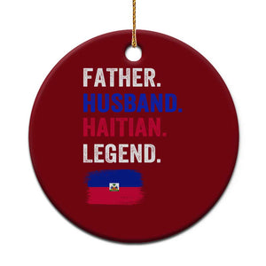 Father Husband Haitian Legend Ceramic Ornament Distressed Haiti Flag Dad Gift Father's Day TS02 1pc Red Print Your Wear
