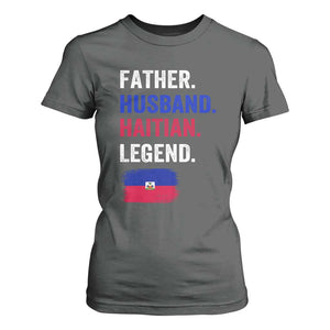 Father Husband Haitian Legend T Shirt For Women Distressed Haiti Flag Dad Gift Father's Day TS02 Dark Heather Print Your Wear