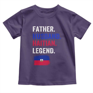 Father Husband Haitian Legend Toddler T Shirt Distressed Haiti Flag Dad Gift Father's Day TS02 Purple Print Your Wear