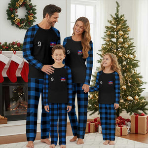 Haiti Soccer Jersey Style Number 9 Graphic Plaid Pajama Set Haitian Flag Football Sports Fan TS02 Blue Plaid Print Your Wear