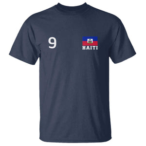 Haiti Soccer Jersey Style Number 9 Graphic T Shirt Haitian Flag Football Sports Fan TS02 Navy Print Your Wear