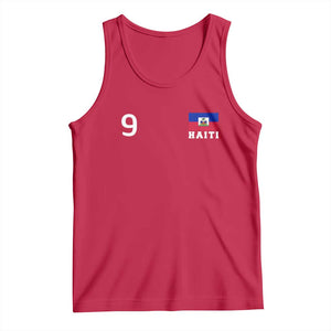Haiti Soccer Jersey Style Number 9 Graphic Tank Top Haitian Flag Football Sports Fan TS02 Red Print Your Wear