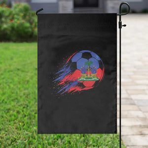 Haitian Flag Soccer Ball Splatter Graphic Garden Flag Haiti Football Sports Fan TS02 Print Your Wear