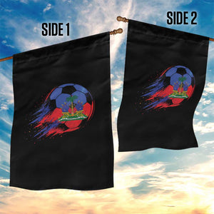 Haitian Flag Soccer Ball Splatter Graphic Garden Flag Haiti Football Sports Fan TS02 Print Your Wear