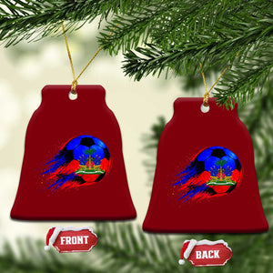Haitian Flag Soccer Ball Splatter Graphic Ceramic Ornament Haiti Football Sports Fan TS02 Print Your Wear