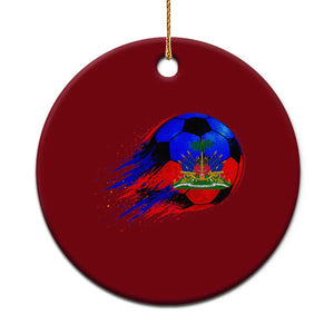 Haitian Flag Soccer Ball Splatter Graphic Ceramic Ornament Haiti Football Sports Fan TS02 1pc Red Print Your Wear
