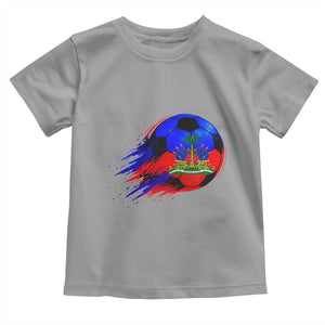 Haitian Flag Soccer Ball Splatter Graphic Toddler T Shirt Haiti Football Sports Fan TS02 Sport Gray Print Your Wear