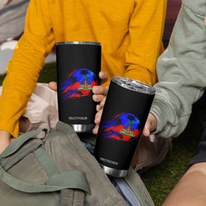 Haitian Flag Soccer Ball Splatter Graphic Tumbler Cup Haiti Football Sports Fan TS02 Print Your Wear