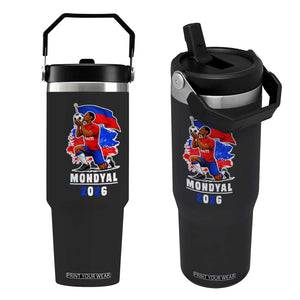 Mondyal 2026 Haiti Soccer Player Victory Celebration Graphic Flip Straw Tumbler Haitian Flag Football Sports Fan TS02 One Size: 30 oz Black Print Your Wear