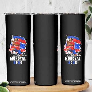 Mondyal 2026 Haiti Soccer Player Victory Celebration Graphic Skinny Tumbler Haitian Flag Football Sports Fan TS02 Print Your Wear