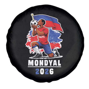 Mondyal 2026 Haiti Soccer Player Victory Celebration Graphic Spare Tire Cover Haitian Flag Football Sports Fan TS02 Print Your Wear