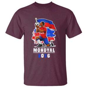 Mondyal 2026 Haiti Soccer Player Victory Celebration Graphic T Shirt Haitian Flag Football Sports Fan TS02 Maroon Print Your Wear