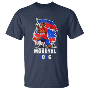 Mondyal 2026 Haiti Soccer Player Victory Celebration Graphic T Shirt Haitian Flag Football Sports Fan TS02 Navy Print Your Wear