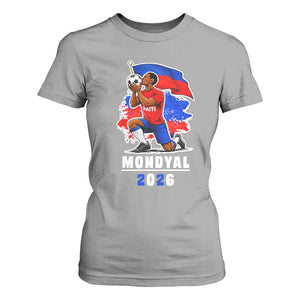 Mondyal 2026 Haiti Soccer Player Victory Celebration Graphic T Shirt For Women Haitian Flag Football Sports Fan TS02 Sport Gray Print Your Wear